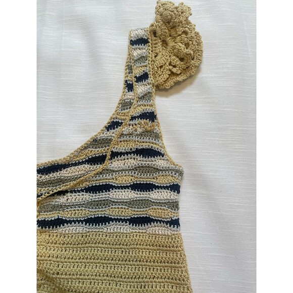 AYNI Try Crochet Off The Shoulder Crop Top In Butter Sz Lg New W/Alteration Rare - Picture 10 of 12